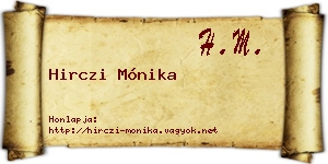 Hirczi Mónika névjegykártya